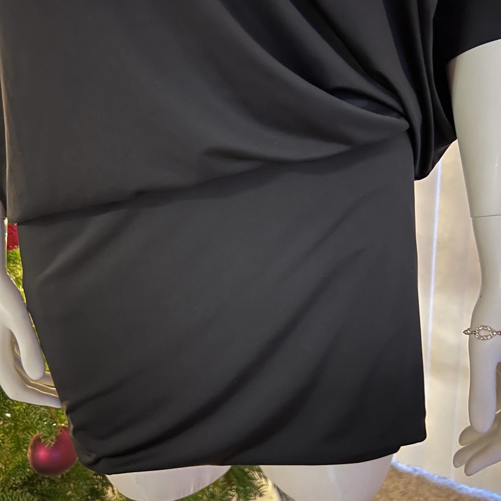 BCBGeneration Black Ruched Dress Size Medium - Picture 9 of 16